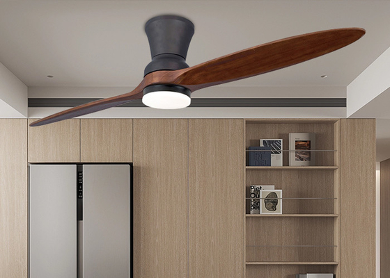 Due famiglia di legno solida della lampada 110V del fan del salone integrata soffitto della foglia